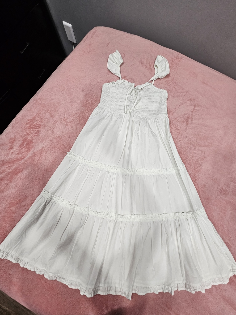 Planet Gold White Maxi Dress with Tie-Strap Bodice